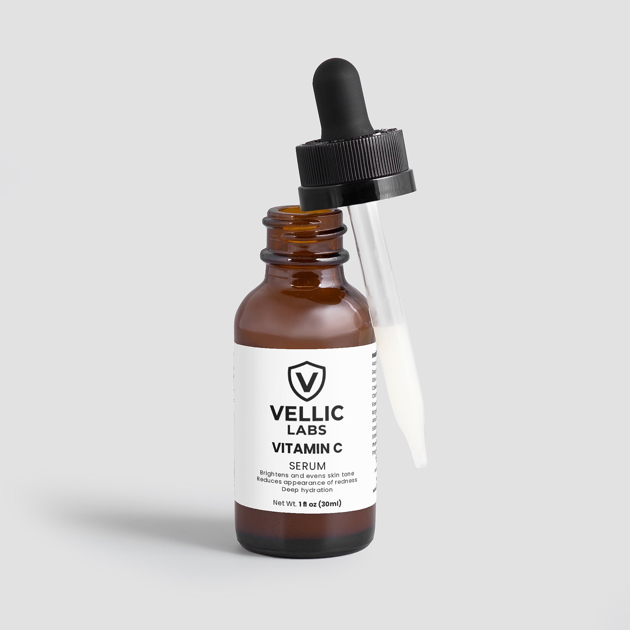 Vellic Labs Vitamin C Serum packaging – dermatologist-formulated, Made in USA