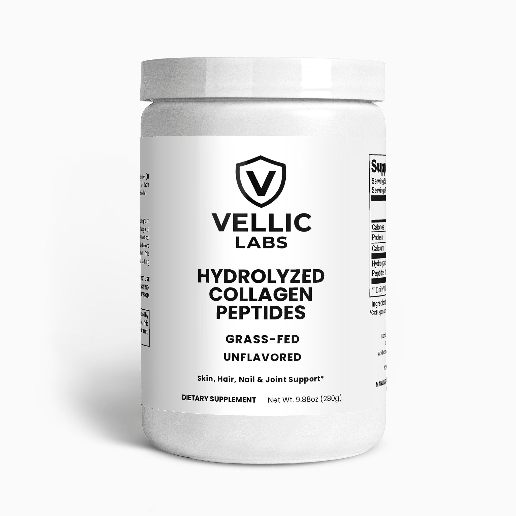 Vellic Labs Grass-Fed Hydrolyzed Collagen Peptides – 14 servings, 280g container